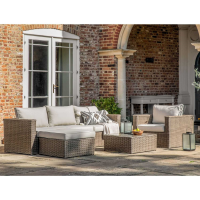 Natural Rattan Garden Outdoor Modular Corner Chaise Sofa and Chair Set