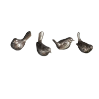 Birdie Wall Hooks Set of 4 Silver