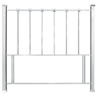 Modern Shiny Nickel Metal 5ft King Size Bed Headboard
