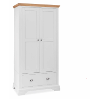 Hampstead Two Tone 2 Door Double Bedroom Wardrobe With Hanging Rail 195 x 97cm