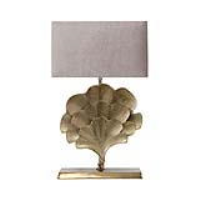 Gingko 51cm Leaf Table Lamp With Grey Velvet Shade
