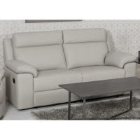 Enzo Putty Leather Upholstered Electric Large 3 Seater Recliner Sofa 194cm