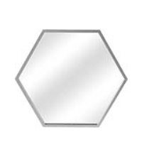 Value 50cm Silver Hexagon Mirror