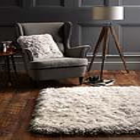 Origins Glamour Minimalist Silver Fur Tufted Rectangular Floor Rug in Polyester 60x120cm