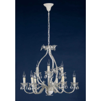 White Enamel Chandelier 9 Light W77 X H70cm