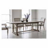French Colonial Mindy Wood Extra Large 200 to 250cm Extending Kitchen Dining Room Table