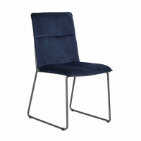 Soren Modern Blue Velvet Kitchen Dining Chair With Metal Legs 91x58x56cm
