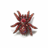 Spider Brooch Red