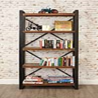 200cm Tall Rustic Large Bookcase Painted Boat Wood Open Wall Shelving Unit