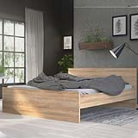 Euro King Bed 5ft3in 160x200 Wooden in Modern Jackson Hickory Oak Finish