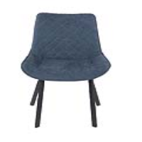 Aspen Blue Fabric Upholstered Dining Chair with Black Metal Legs 85x52cm