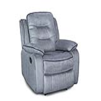 Grey Fabric Upholstered Recliner Armchair 1 Seater Pocket Sprung Seat