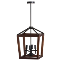 Vintage Style Large Wooden Coach Lantern Ceiling Hanging Pendant Light 75x30cm