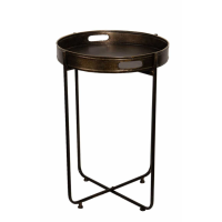 Tall Antique Bronze Tray With Stand