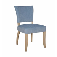 Duke Light Blue Velvet Fabric Upholstery Kitchen Dining Room Chair Wooden Frame