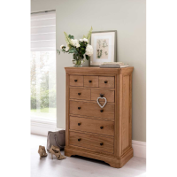 Traditional Solid Oak Carmen Bedroom 8 Chest of Drawers 124cm Tall x 89cm Wide