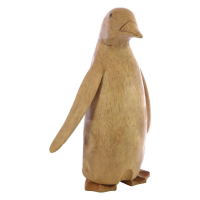 Modern Style Wooden Hand Carved Natural Finish Cute Ornamental Penguin 33 x 22cm