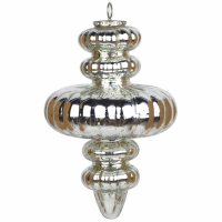 The Noel Collection Silver Fluted Statement Bauble