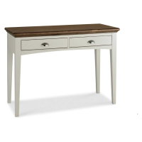 Modern Soft Grey Painted Walnut Top 2 Drawer Bedroom Dressing Table