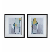 Beautiful Abstract Framed Home Accessories 2 Wall Art Set 69 x 59cm
