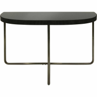 Knightsbridge Half Moon Console Table With Black Tinted Glass