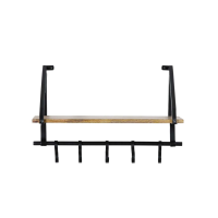 Wall Shelf with 5 Hooks