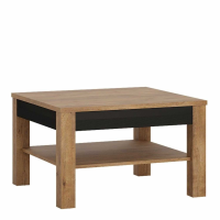 Industrial Modern Coffee Table With Oak With Matt Black Fronts 75cm Tall