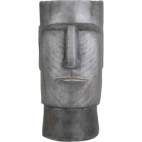 Large Modern Style Grey Resin Easter Island Home Accessories Head Planter 34 x 60cm