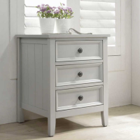 Mila Clay Painted Modern Compact Design 3 Drawer Bedside Table Cabinet 61x48x45cm
