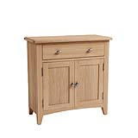 Modern Style Oak Small 2 Door Living Room Sideboard With Drawer And Shelf 75 x 75cm