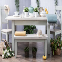 Modern Grey Painted Extending Kitchen Dining Room Table 1.4 to 1.8m Shaker Legs