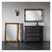 Medium Baroque Framed Rectangular Gold Leaf Leaner Bedroom Wall Mirror 109x79cm