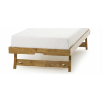 Single 3ft 90cm Hevea Honey Oak Wooden Guest Bed Frame Only