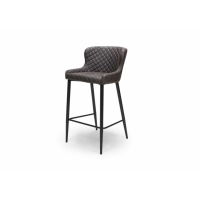 Quilted Faux Leather Grey Charlie Breakfast Kitchen Bar Stool 97.5x48.5cm