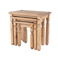 Corona Nest Of Tables set of Three in Solid Pine