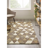 Origins Geometric Honeycomb Natural Multi Colour Hand Tufted Wool Rug 120x170cm