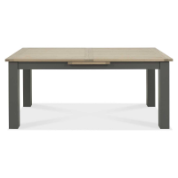 Modern Large Dark Grey Painted Oak Top Extending Dining Room Table 180 to 195cm
