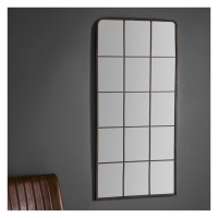 Modern Multi Window Wall Mirror Radius Rounded Top And Natural Metal Finish 127x61cm
