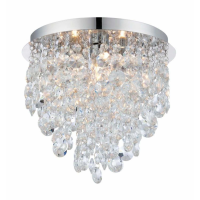 Traditional Unique Chrome Crystal Droplets Wall And Ceiling Lamp 27.5 x 29cm