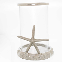 Silver Starfish Candle Hurricane Lantern