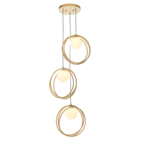 Antique Brass Gloss White 3 Pendant Light