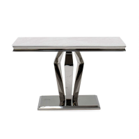 Arturo Modern Cream Marble Large Hallway Console Table Steel Legs 75x120cm