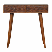 Tile Carved Chestnut Console Table