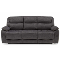 Modern Grey Fabric and Leather 3 Seater Recliner Sofa with Bucket Seat 220.4cm