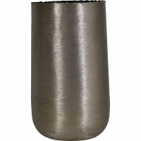 Molten Brushed Gold Metal Drum Vase 19x34cm Height
