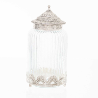 Decorative Silver Topped Large Trinket Jar