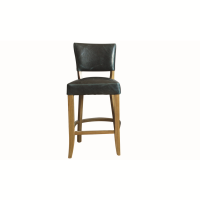 Duke Bar Chair Leather Ink Blue