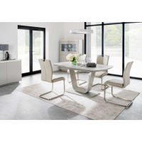 Lazzaro Modern Rectangular Dining Table Extendable Light Grey Matt 200cm Wide