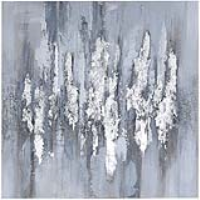 Silver And Grey Abstract Canvas Wall Art