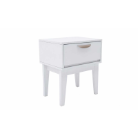 Luna Bedside Table 1 Drawer White